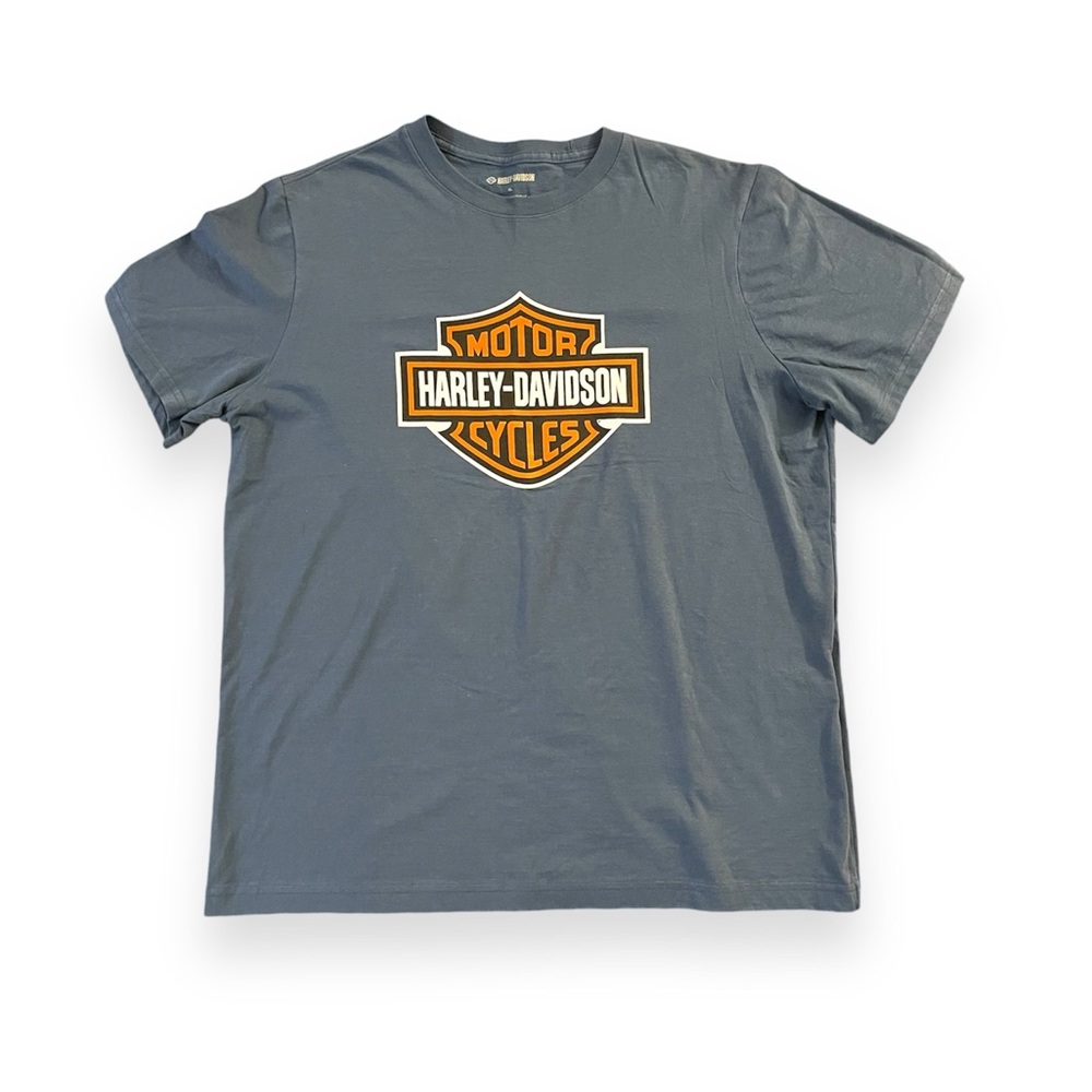 Harley Davidson Men’s XL T-Shirt Large Logo Motorcycles Cotton Breathable Ride